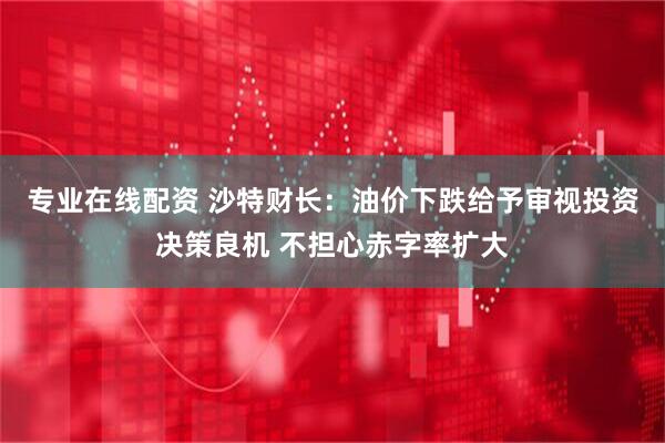 专业在线配资 沙特财长：油价下跌给予审视投资决策良机 不担心赤字率扩大